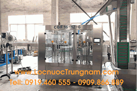 Dây chuyền chiết rót, đóng nắp tự động chai pet 3 trong 1 tại TP HCM