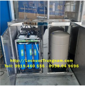 Máy lọc nước tinh khiết RO 100 Lit/h KINGPURE Tủ Inox có khay thoát nước